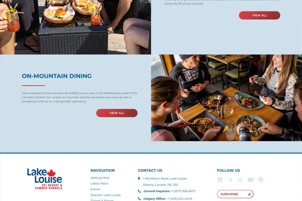 Website screenshot using the bistro lunch image.