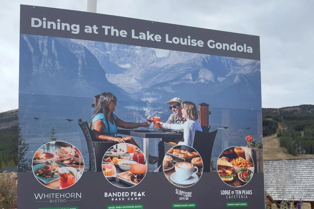 Poster and outdoor signage using the alpine bistro patio image.