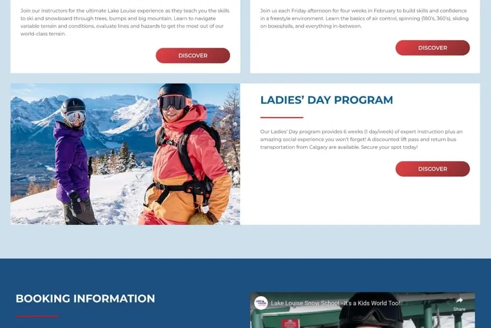 Website screenshot using the upper mountain lifestyle image.